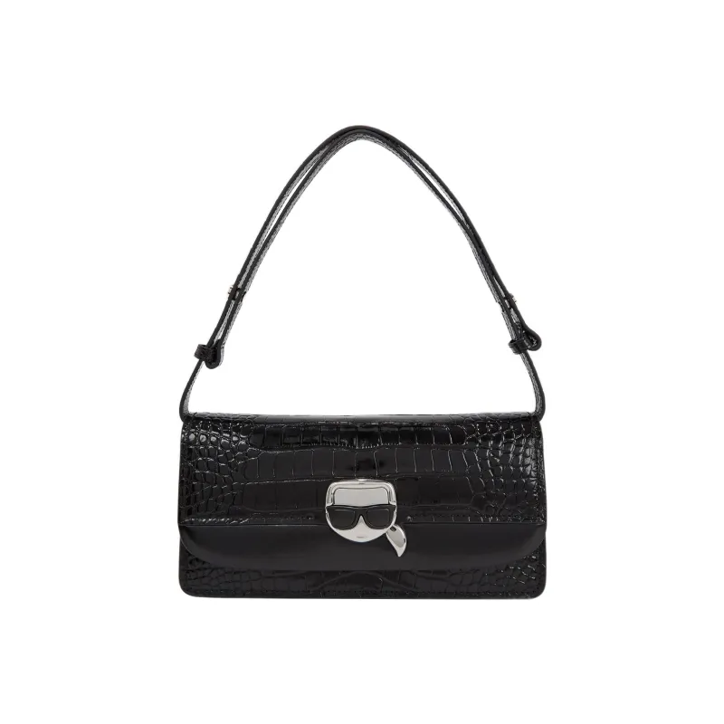 KARL LAGERFELD Ikonik Crocodile-embossed Shoulder Bag-0