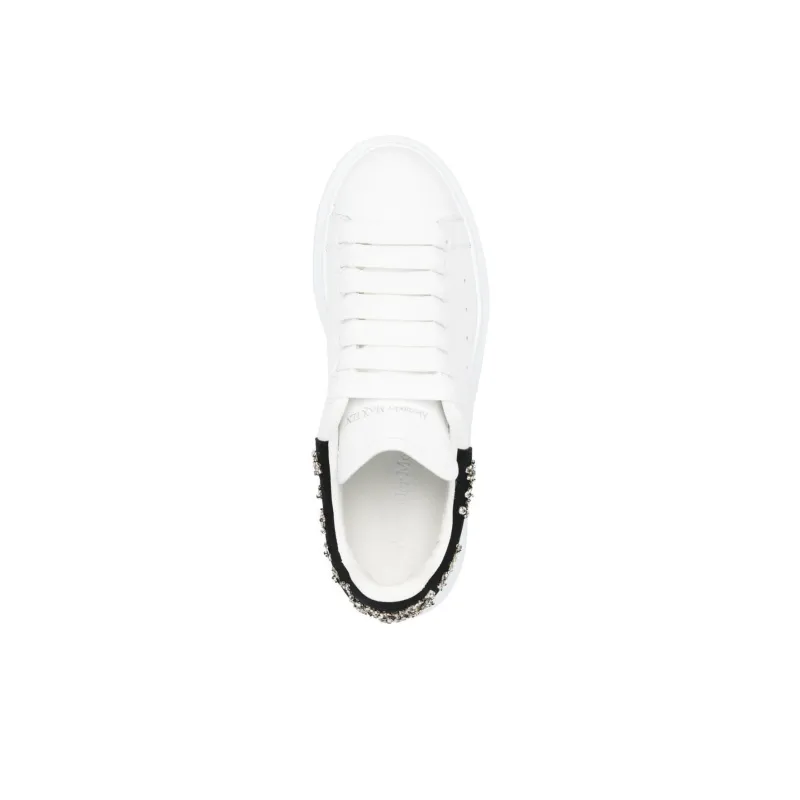 Alexander McQueen Oversized Sneaker Low Top Stylish Skateboarding Shoes Women's White Black-4
