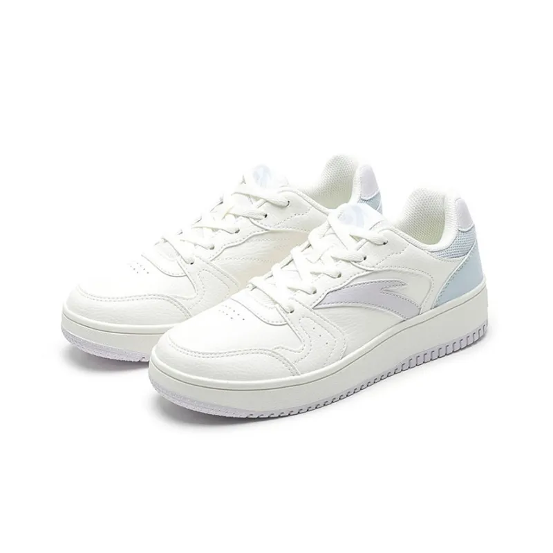 Anta Little Zero Sensation, Year One Non slip Lightweight Low Top Skateboard Shoes Women's White Blue Purple-2