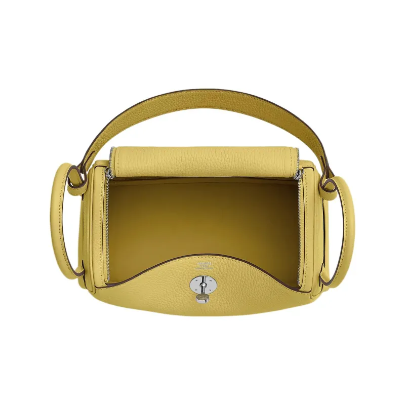 HERMES Lindy Taurillon Clemence Leather Handbag Shoulder Bag Crossbody Bag Regular Women's 0Y Limoncello Lemon Yellow-3