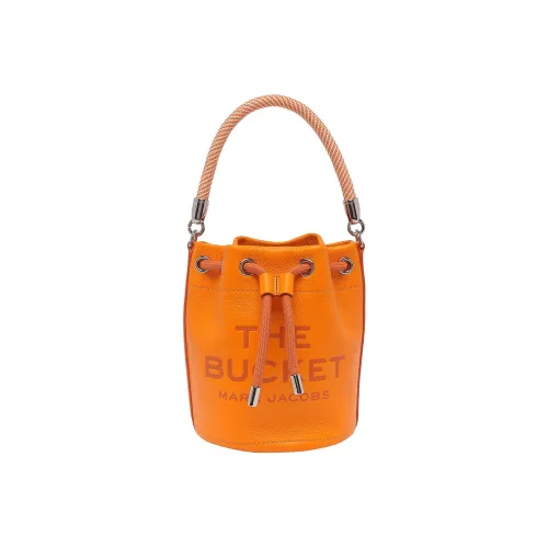MARC JACOBS Full Grain Leather Bucket Bag, Shoulder Bag, Crossbody Bag, Handbag Women's Orange Yellow
