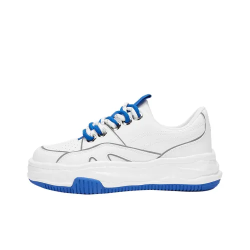 SEMIR Skateboard Shoes Women's Low-Top White/Blue Adjustable