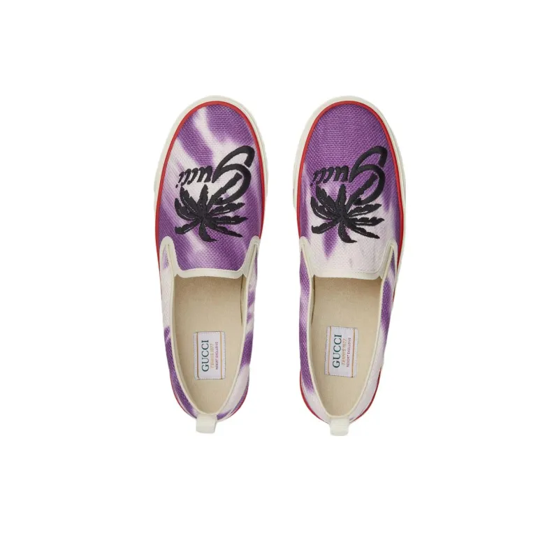 GUCCI Tennis 1977 Stylish Skateboarding Shoes Men's White Purple-3