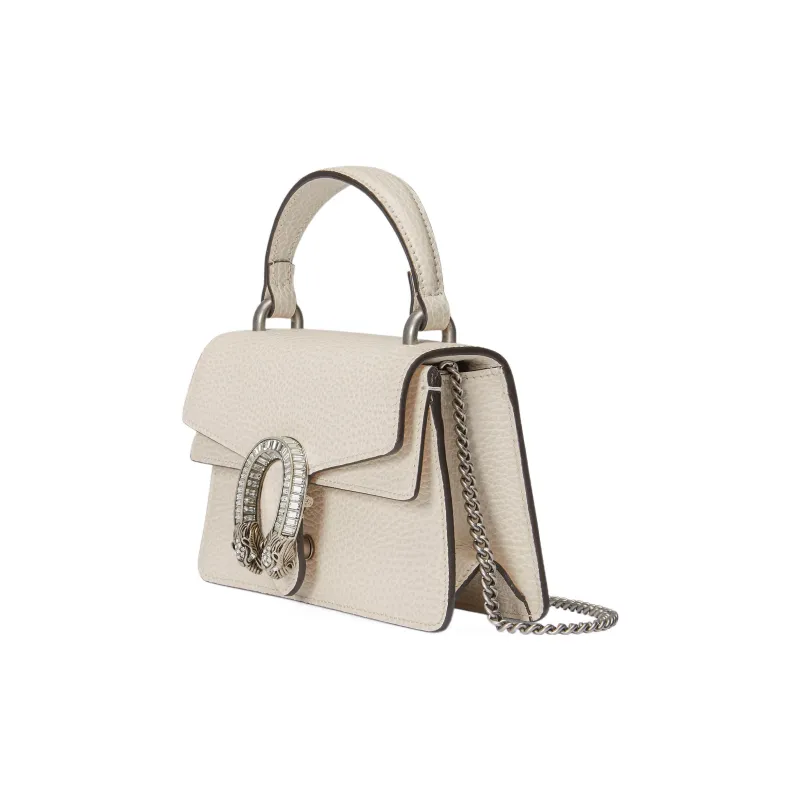 GUCCI Dionysus Leather Shoulder Bag, Crossbody Bag, Handbag Mini Women's White-1