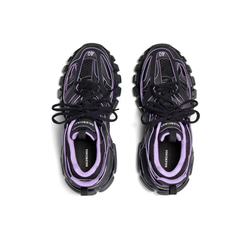 Balenciaga Track Sock Sneakers 'Black And Light Purple Knit And Nylon' Women's-2