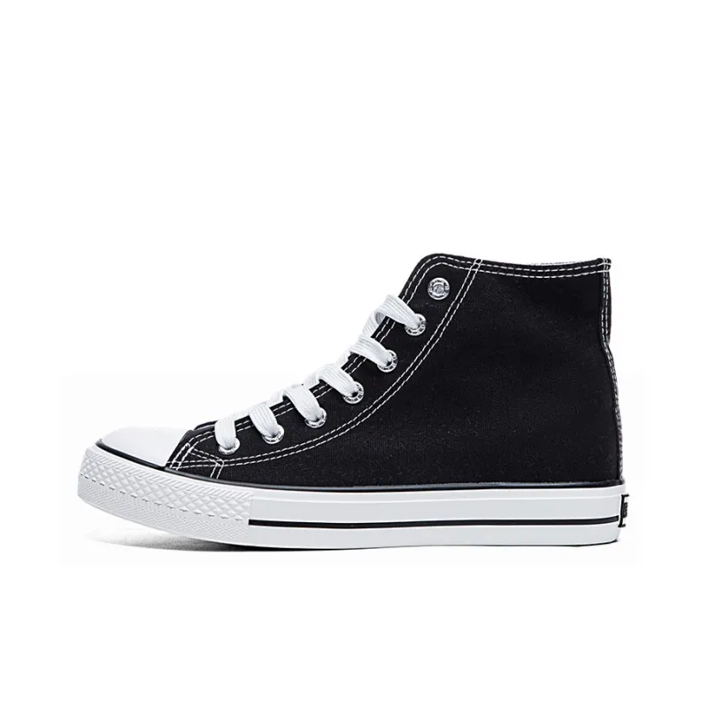 Warrior Wear resistant And Lightweight High Top Canvas Shoes Unisex Black-0