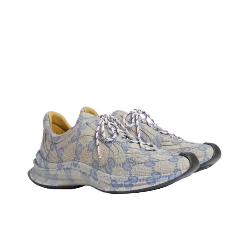GUCCI Run Sneaker 'Beige Blue Monogram'-2