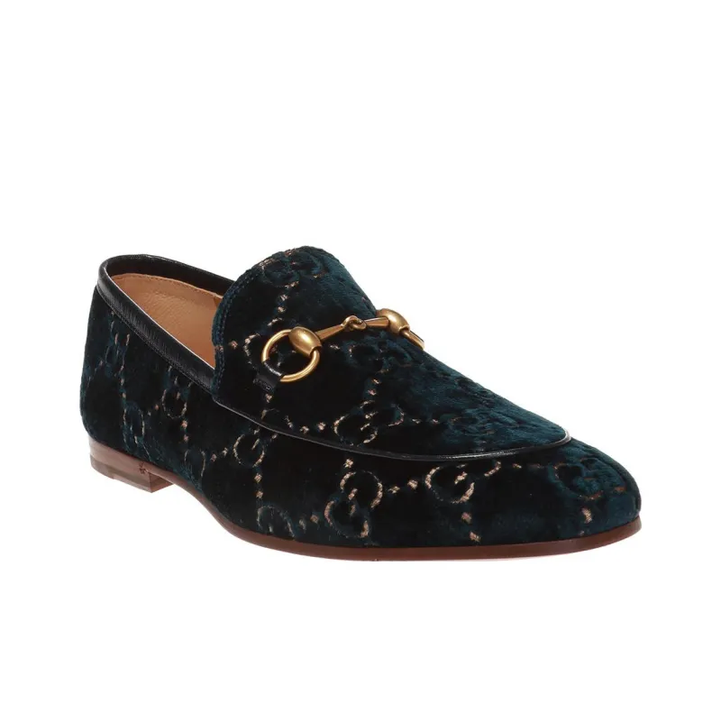 GUCCI Jordaan Gg Loafer Blue Velvet-3