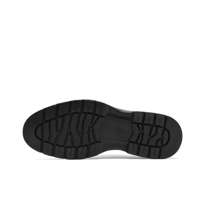 HLA Dress Shoes Men Low Top Black-4