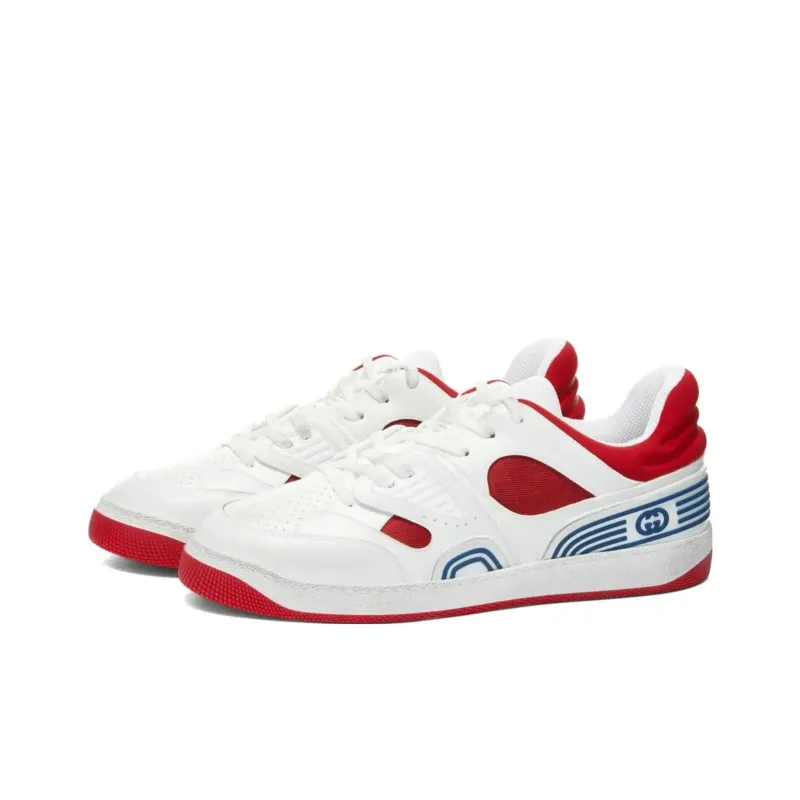GUCCI Basket Low 'White Demetra Red'-1