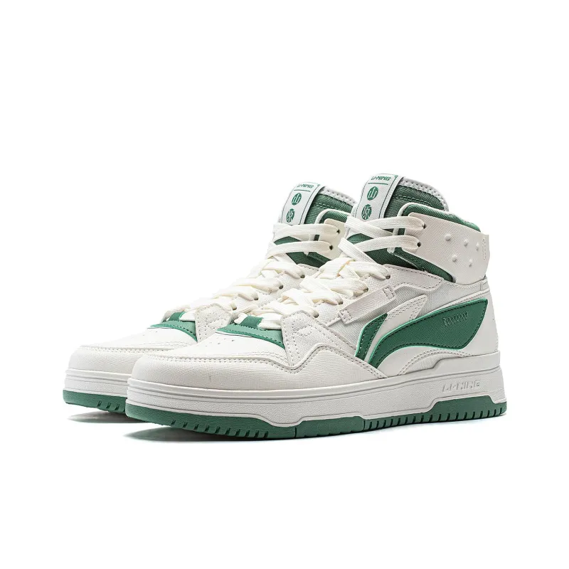 LiNing Yamahara 2.0 Anti Slip Wear Resistant High Top Skateboard Shoes Women's White Green-2