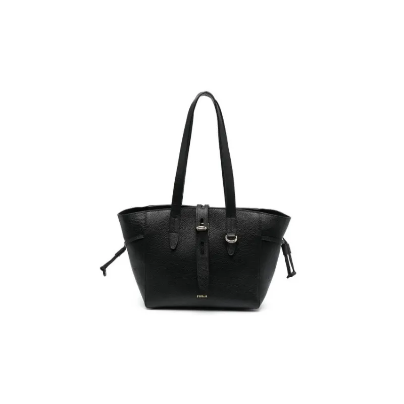 Furla Calfskin One Shoulder Handbags Medium Size Women's Black-0