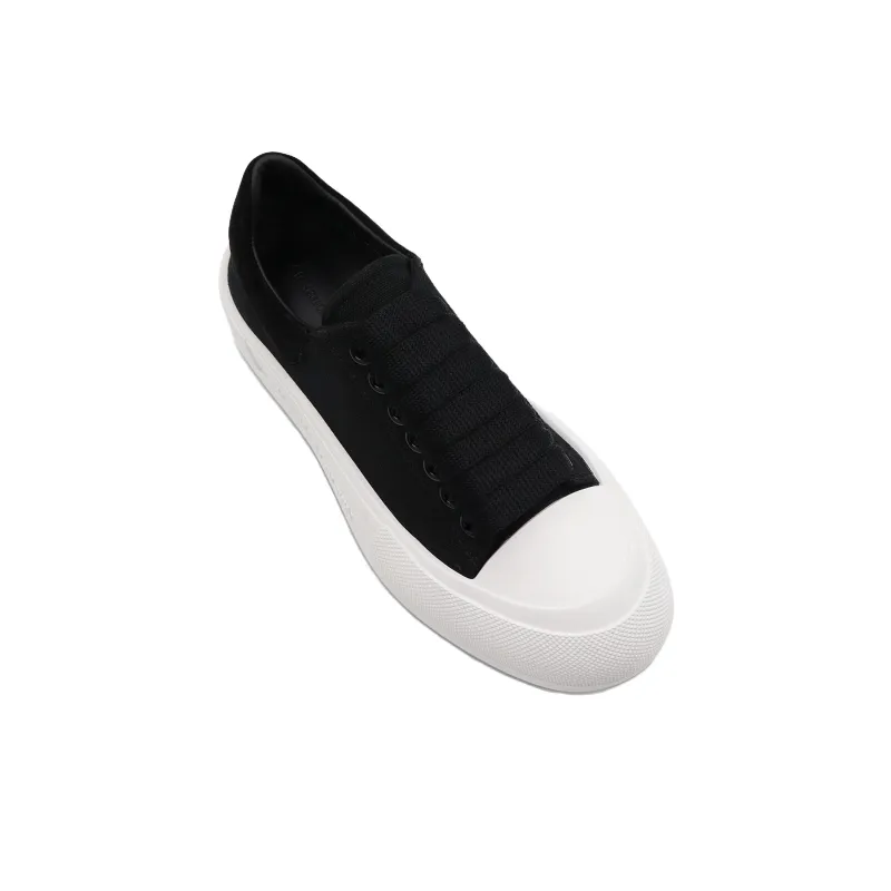 Alexander McQueen Deck Skate Plimsoll Lace Up Black Women's-3