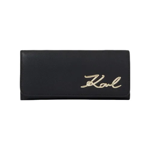 KARL LAGERFELD Cow Leather With Polyurethane Wallet Women's Black