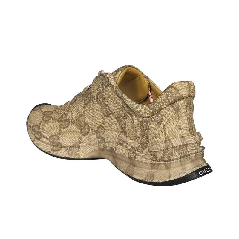 GUCCI Women's Run Sneaker 'Beige Ebony Monogram' Women's-3