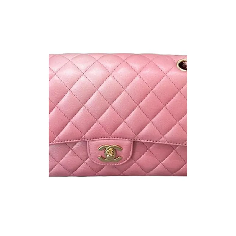 CHANEL Classic Flap CF Cloudy Pearly Goatskin Crossbody Bag, Shoulder Bag Women's Light Pink-3