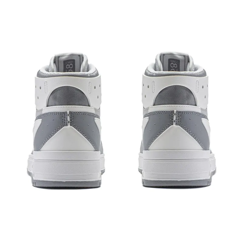 LiNing Yamahara 2.0 Anti Slip Wear Resistant High Top Skateboard Shoes Men's Gray White-5