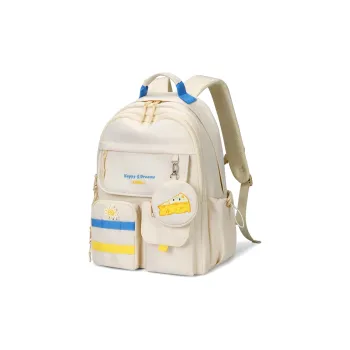 V.NINE Fabric Backpack Large Size Unisex Khaki/Obsidian Black