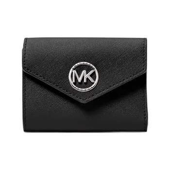 MICHAEL KORS Greenwich Saffiano Leather Wallet Medium Size Women's Black