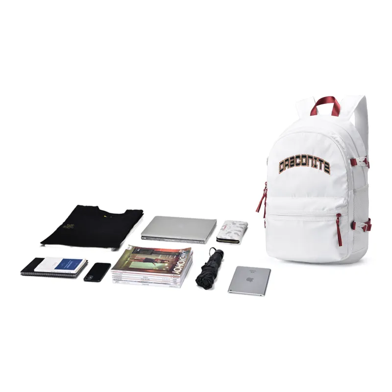 DRACONITE Polyester Student Backpack Regular Unisex White-4