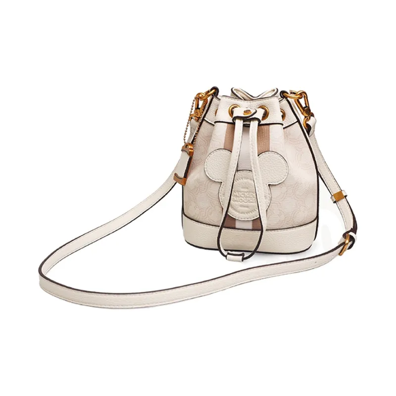 Disney Leather Bucket Bags Shoulder Bags Women's Ecru-1
