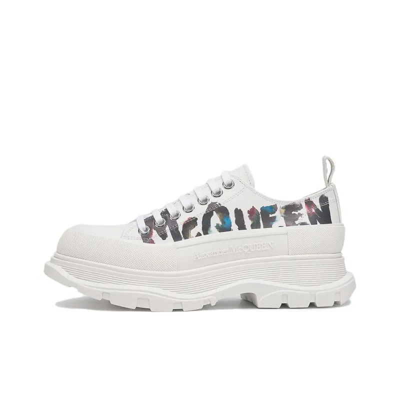 Alexander McQueen Tread Slick Low Lace Up White Grafitti-0