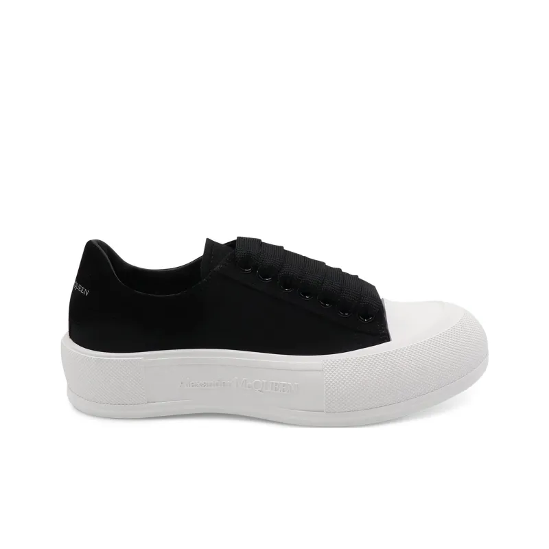 Alexander McQueen Deck Skate Plimsoll Lace Up Black Women's-1
