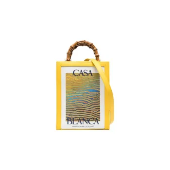 CASABLANCA Calfskin Patchwork Fabric Shoulder Bag Crossbody Bag Handbag Regular Women's Yellow