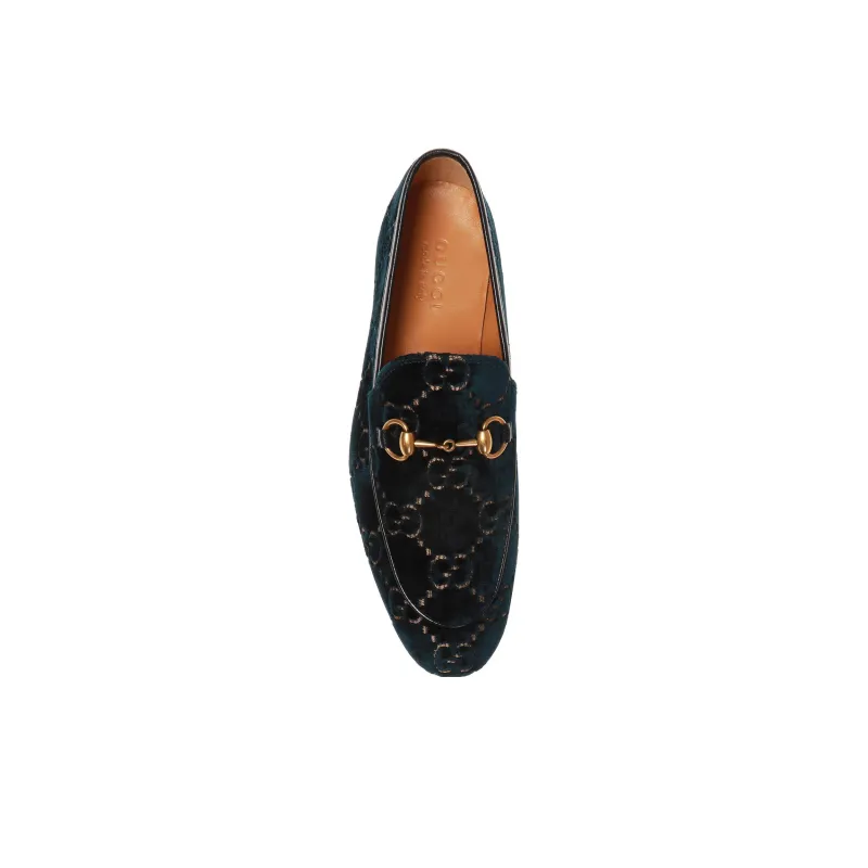 GUCCI Jordaan Gg Loafer Blue Velvet-2