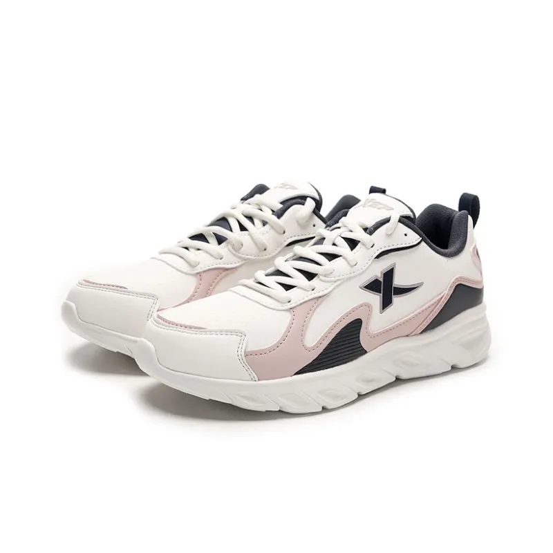 XTEP Slip Resistant Water Resistant Low Top Casual Running Shoes Women's White Gray-2