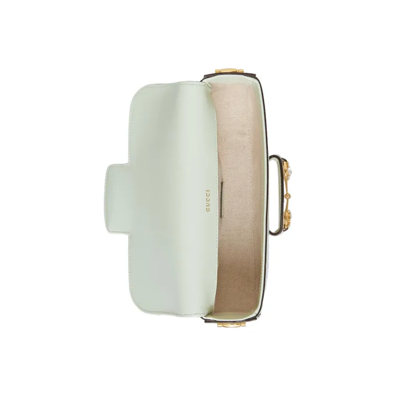 GUCCI Horsebit 1955 Leather Shoulder Bag, Baguette Bag, Crossbody Bag, Shoulder Bag Women's-5