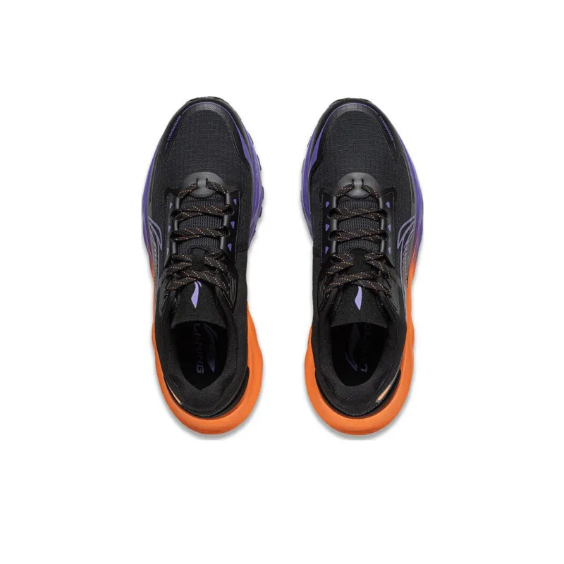 LiNing Yufeng Cushioning Anti Slip And Wear Resistant Low Top Running Shoes Men's Black Orange Purple-3