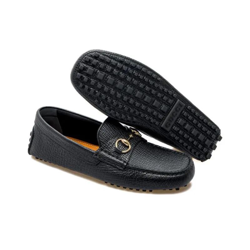 GUCCI Horsebit-detail Leather Loafers-4