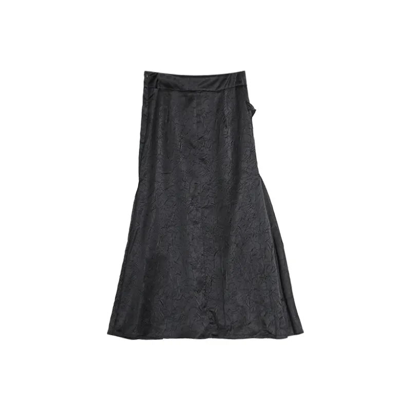 SETIROM Casual Long Skirt Women's Black-1