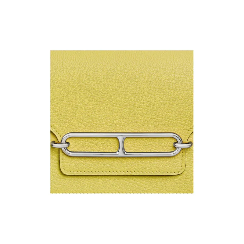 HERMES Roulis Mysore Goat Skin Fanny Pack Coin Purse Wallet Women's 0YLimoncello Lemon Yellow-3