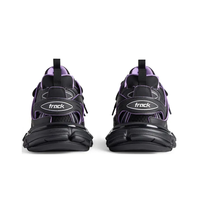 Balenciaga Track Sock Sneakers 'Black And Light Purple Knit And Nylon' Women's-4