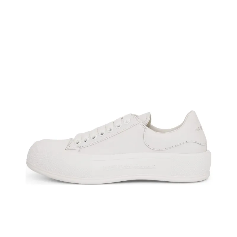 Alexander McQueen Deck Lace Up Plimsoll Sneakers 'Cream White'-0