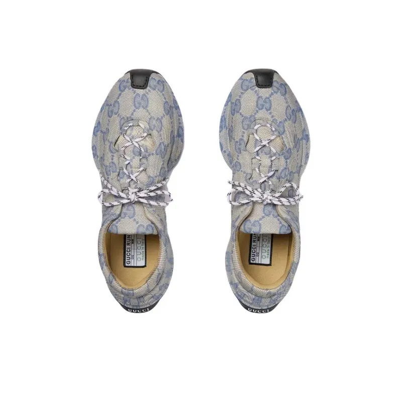 GUCCI Run Sneaker 'Beige Blue Monogram'-3