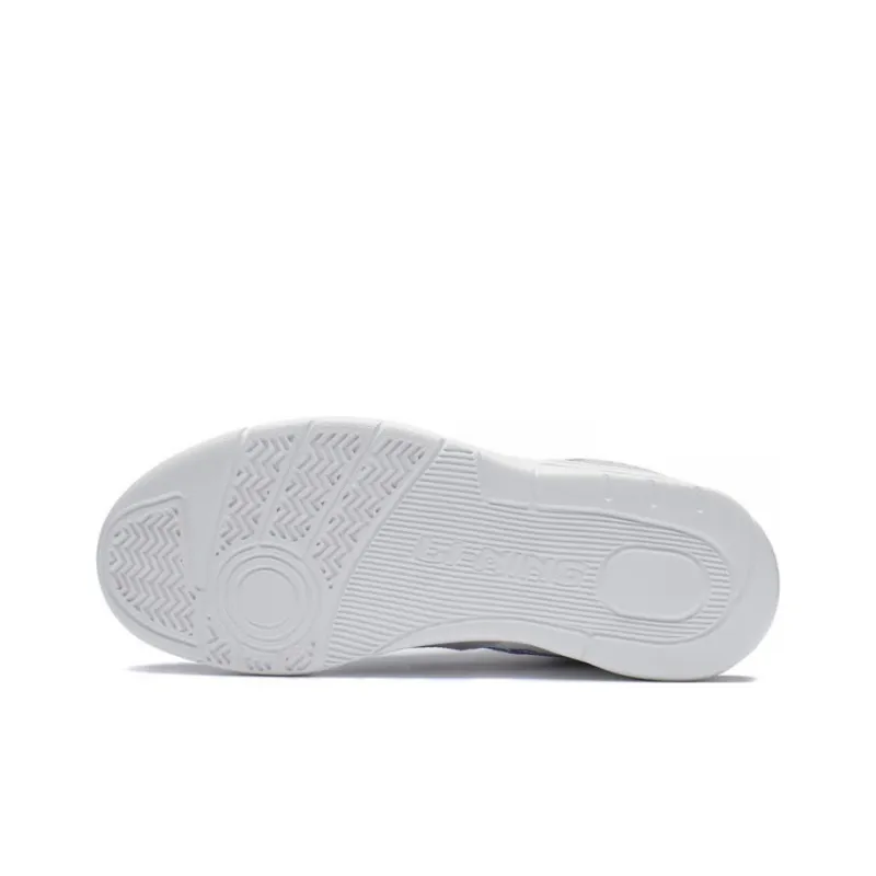LiNing Retro 90 Cushioned Slip Resistant High Top Casual Shoes Women's White Gray-4