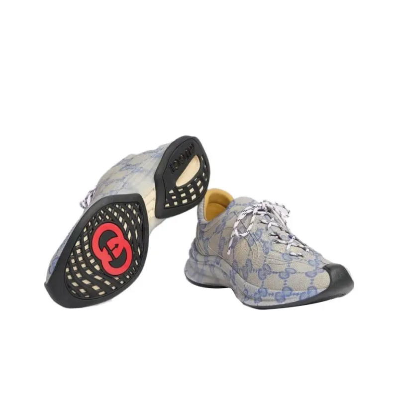 GUCCI Run Sneaker 'Beige Blue Monogram'-5