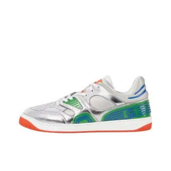 GUCCI Basket Good Game Stylish Skateboarding Shoes Men's Silver