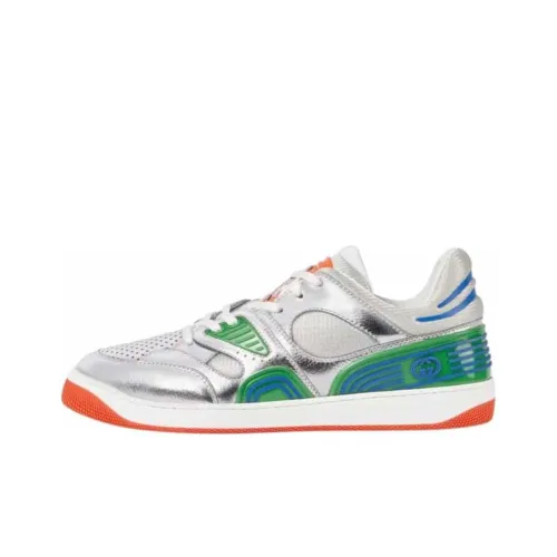 GUCCI Basket Good Game Stylish Skateboarding Shoes Men
s Silver