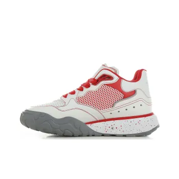 Alexander McQueen Court Trainer Abrasion Resistant Low Top Sports Casual Shoes Men's White Red