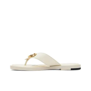 GUCCI Interlocking Slip Resistant Flip Flops Women's White