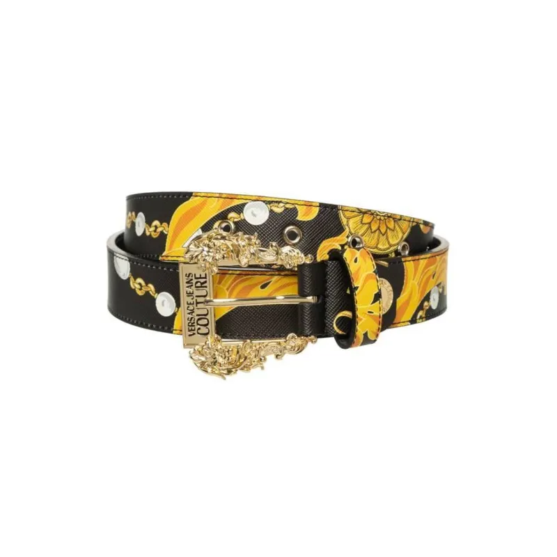VERSACE JEANS COUTURE Baroque Pattern Printed Buckle Belt-1