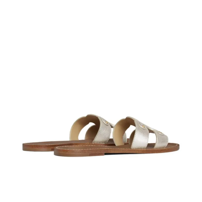 CELINE Triomphe Quick Dry Slide Slippers Women's Gold-3