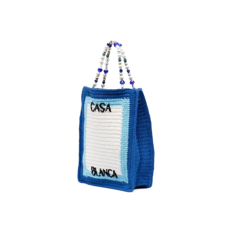 CASABLANCA Tennis Club Crochet-knit Tote Bag-1