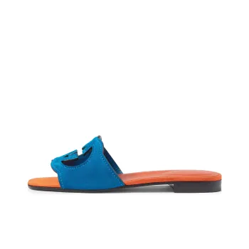 GUCCI Interlocking Slide Slippers Women's Orange Blue