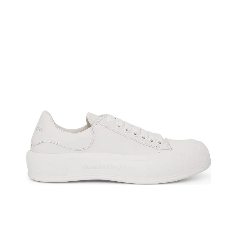 Alexander McQueen Deck Lace Up Plimsoll Sneakers 'Cream White'-1