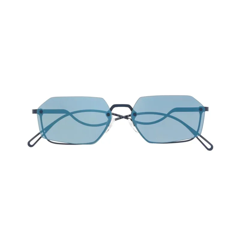 EMPORIO ARMANI Metal Irregular Shape Sunglasses Women's Blue-1